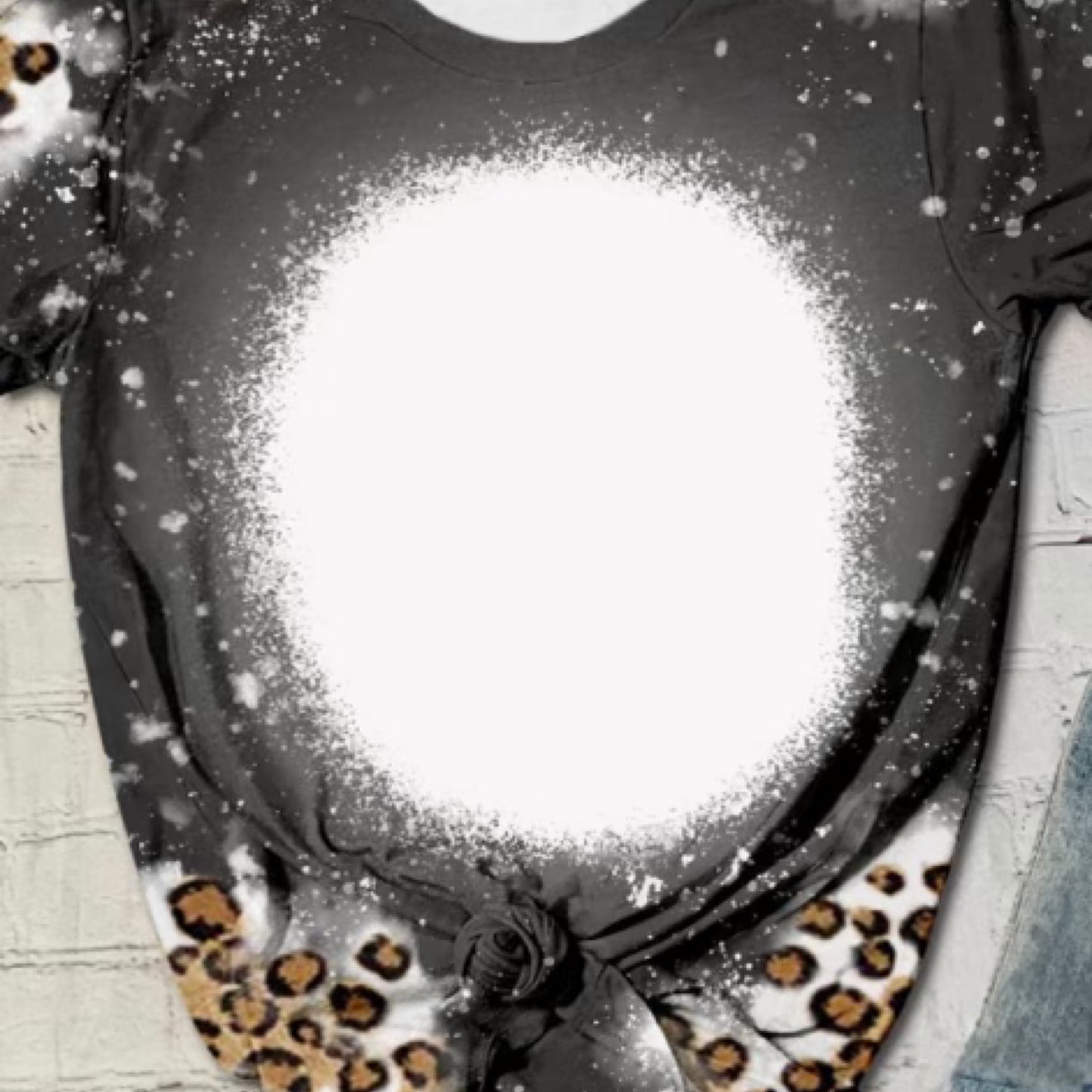 Unisex Faux Bleached Shirts Short Sleeves