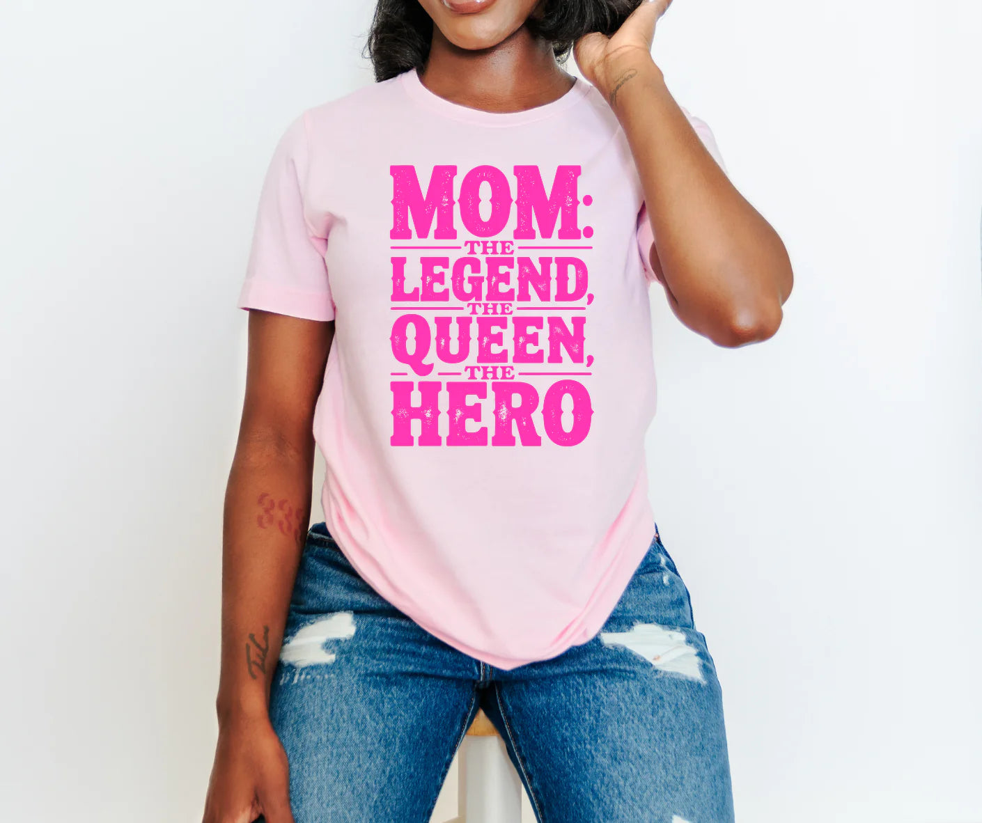 Mom The Legend Queen Hero Screen Print Transfer