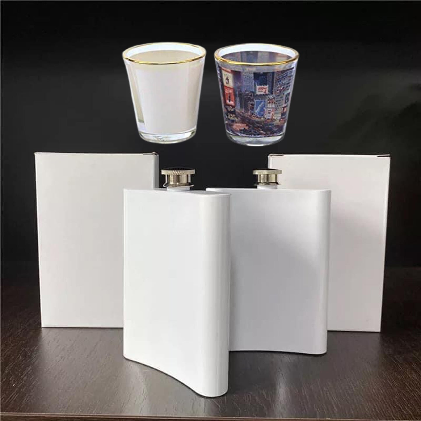 8oz Flasks  & Shot Glasses - Carolina Blanks  And More LLC