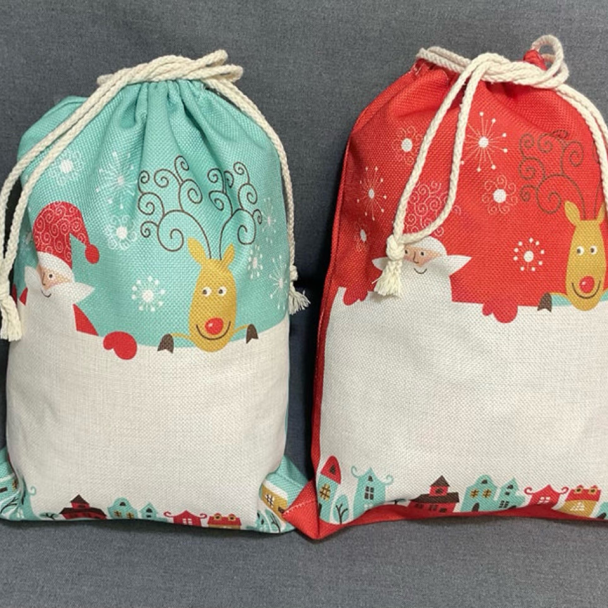 Christmas Santa Sacks Pre-Printed/Christmas Pillow Cases - Carolina Blanks  And More LLC