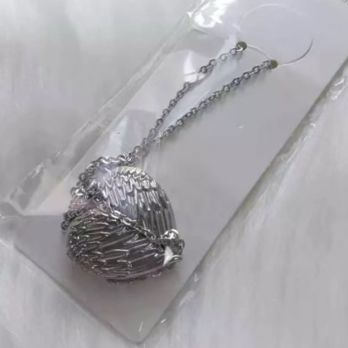 Angel Wing Heart Necklace Locket Pendant - Carolina Blanks And More LLC