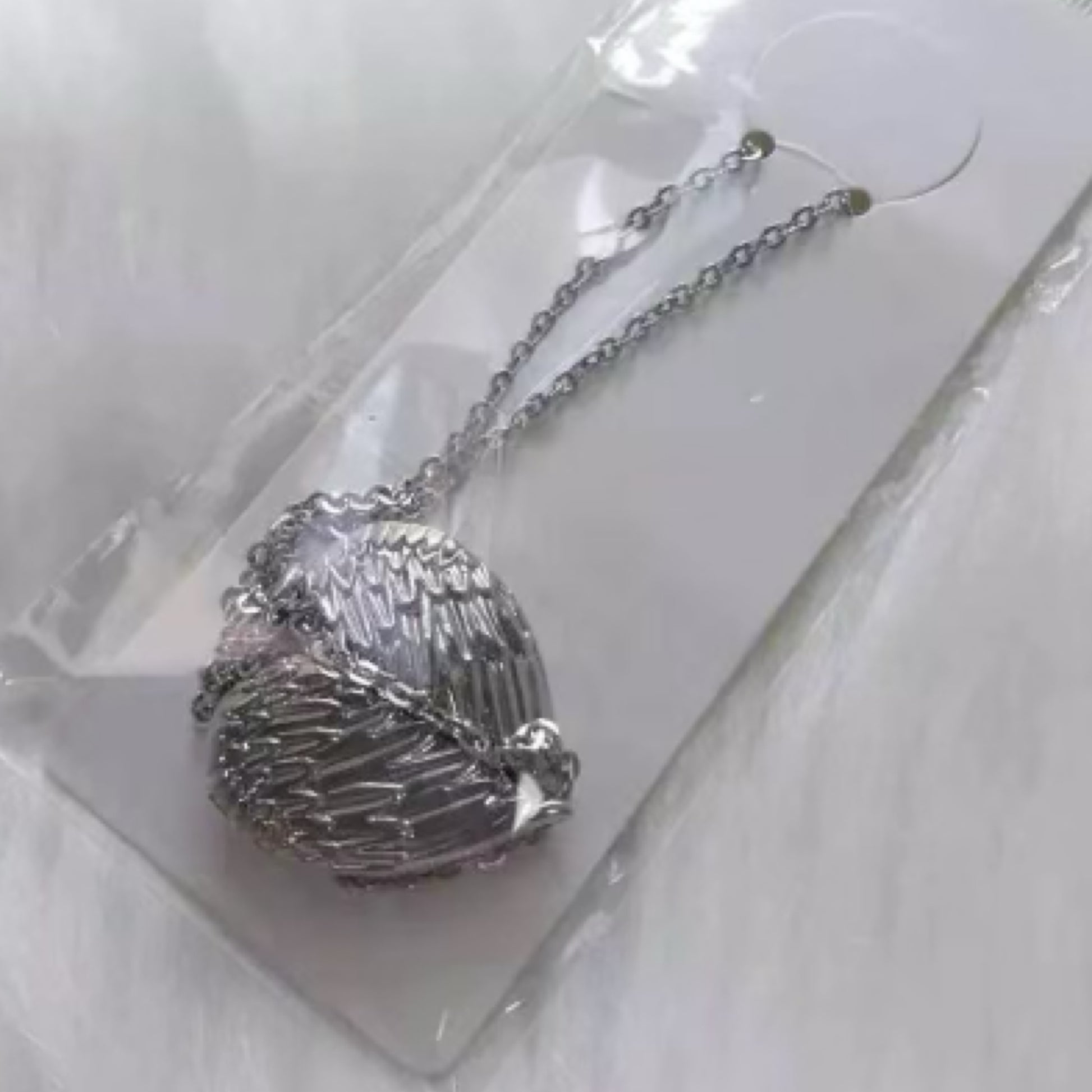 Angel Wing Heart Necklace Locket Pendant - Carolina Blanks  And More LLC