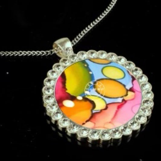 Rhinestone Circle  Necklaces/Pendant - Carolina Blanks  And More LLC