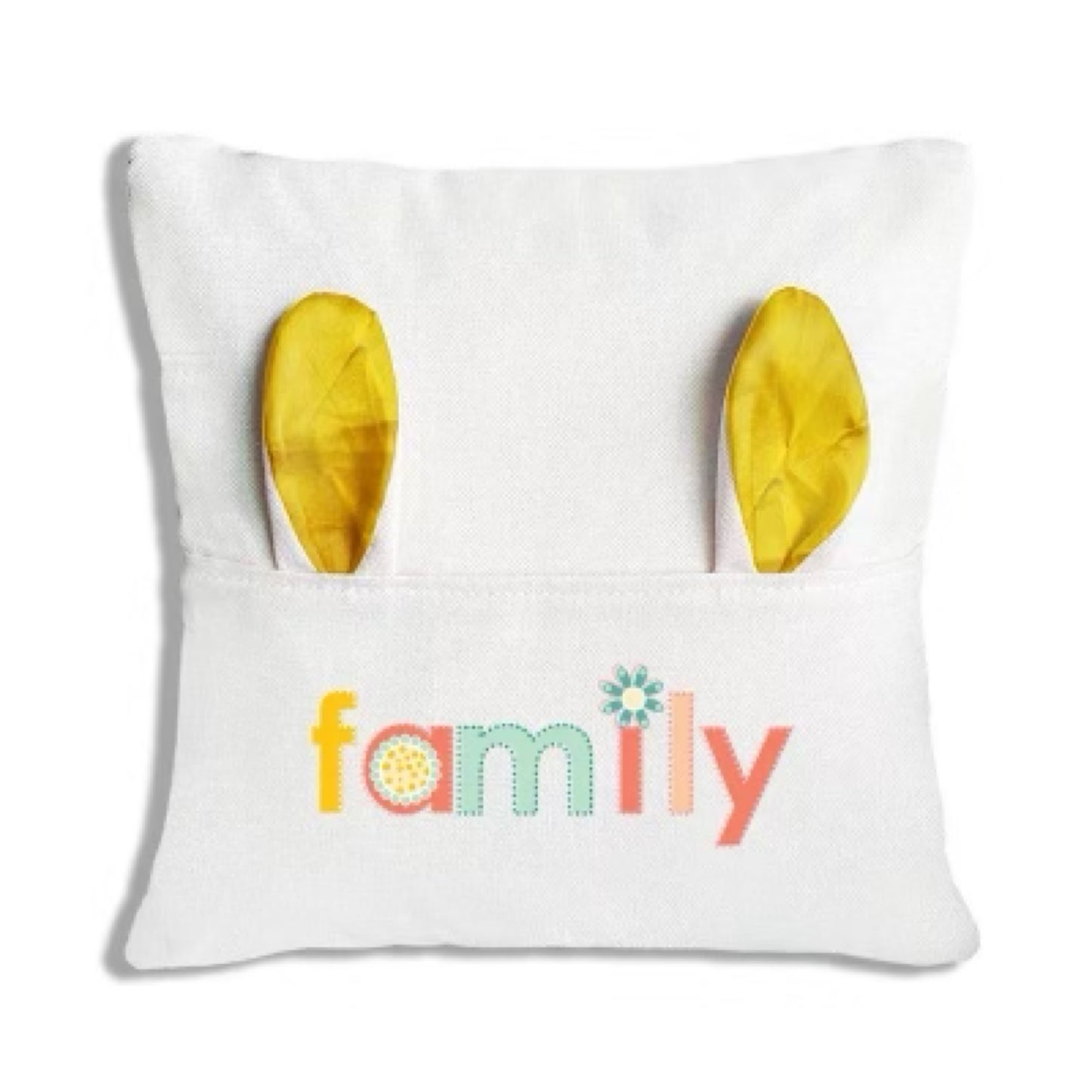 Bunny Pocket Pillow Cover Sublimation Blanks, Easter Bunny Pillow cover blanks, Sublimation Linen Cushion Cover - Carolina Blanks  And More LLC