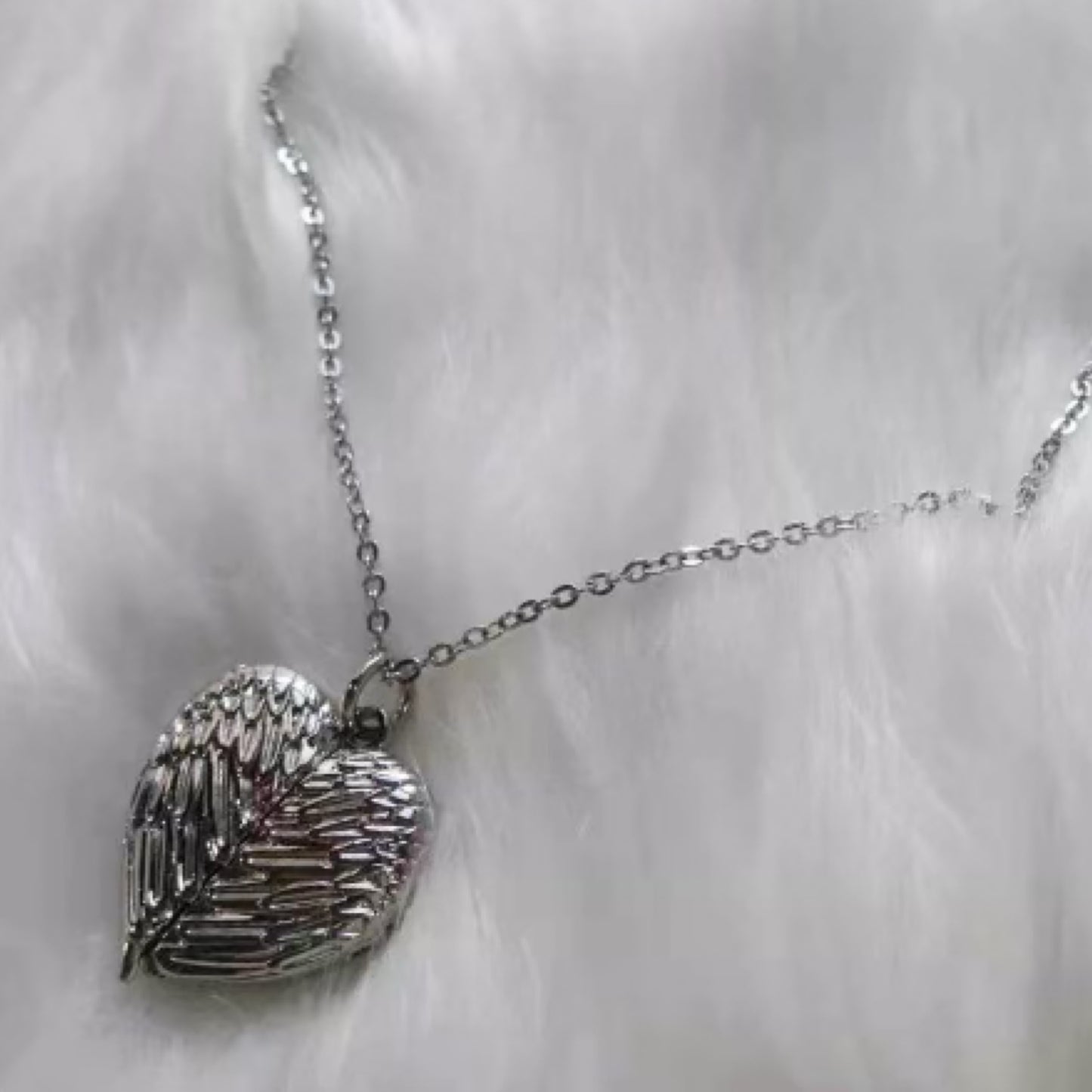 Angel Wing Heart Necklace Locket Pendant - Carolina Blanks And More LLC