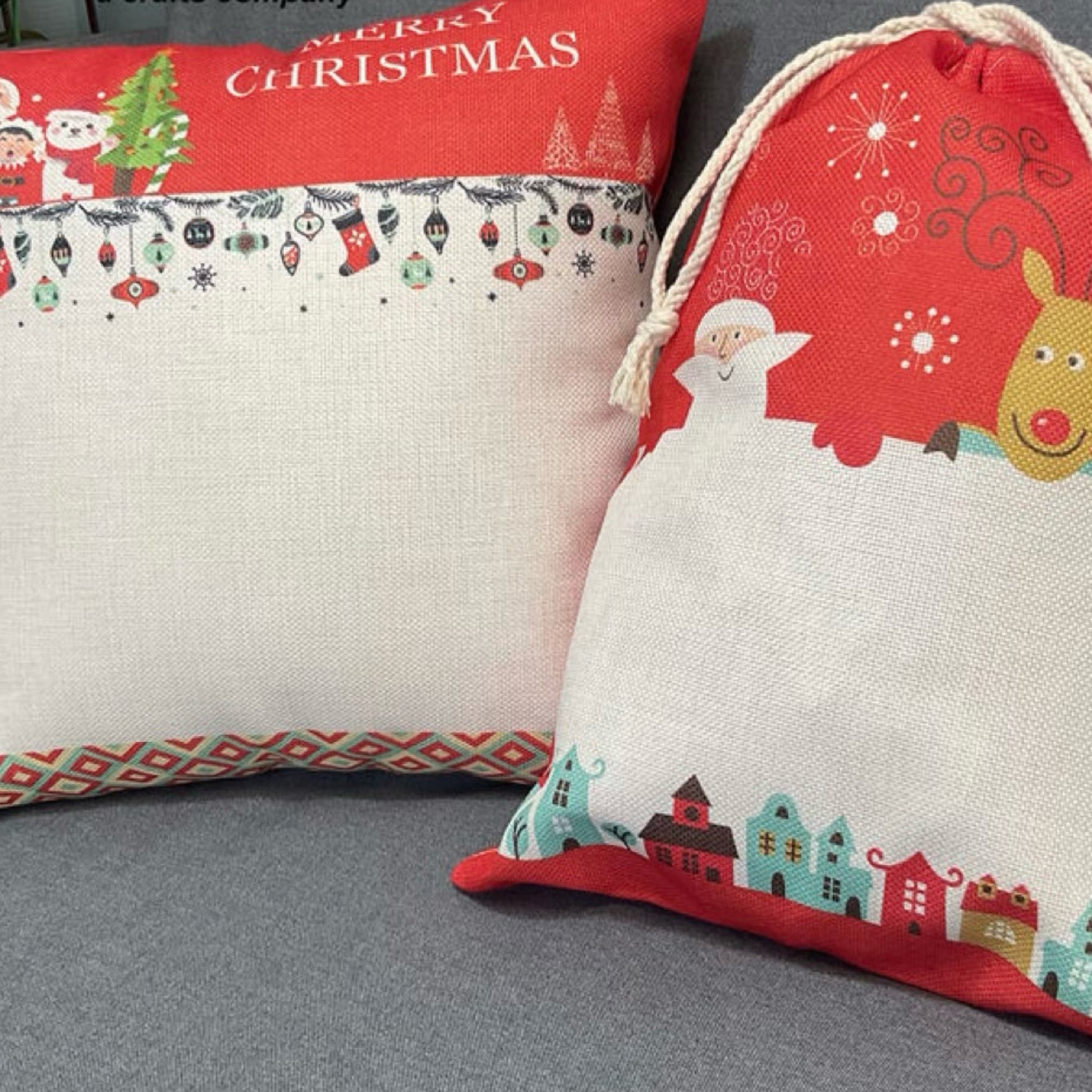 Christmas Santa Sacks Pre-Printed/Christmas Pillow Cases - Carolina Blanks  And More LLC