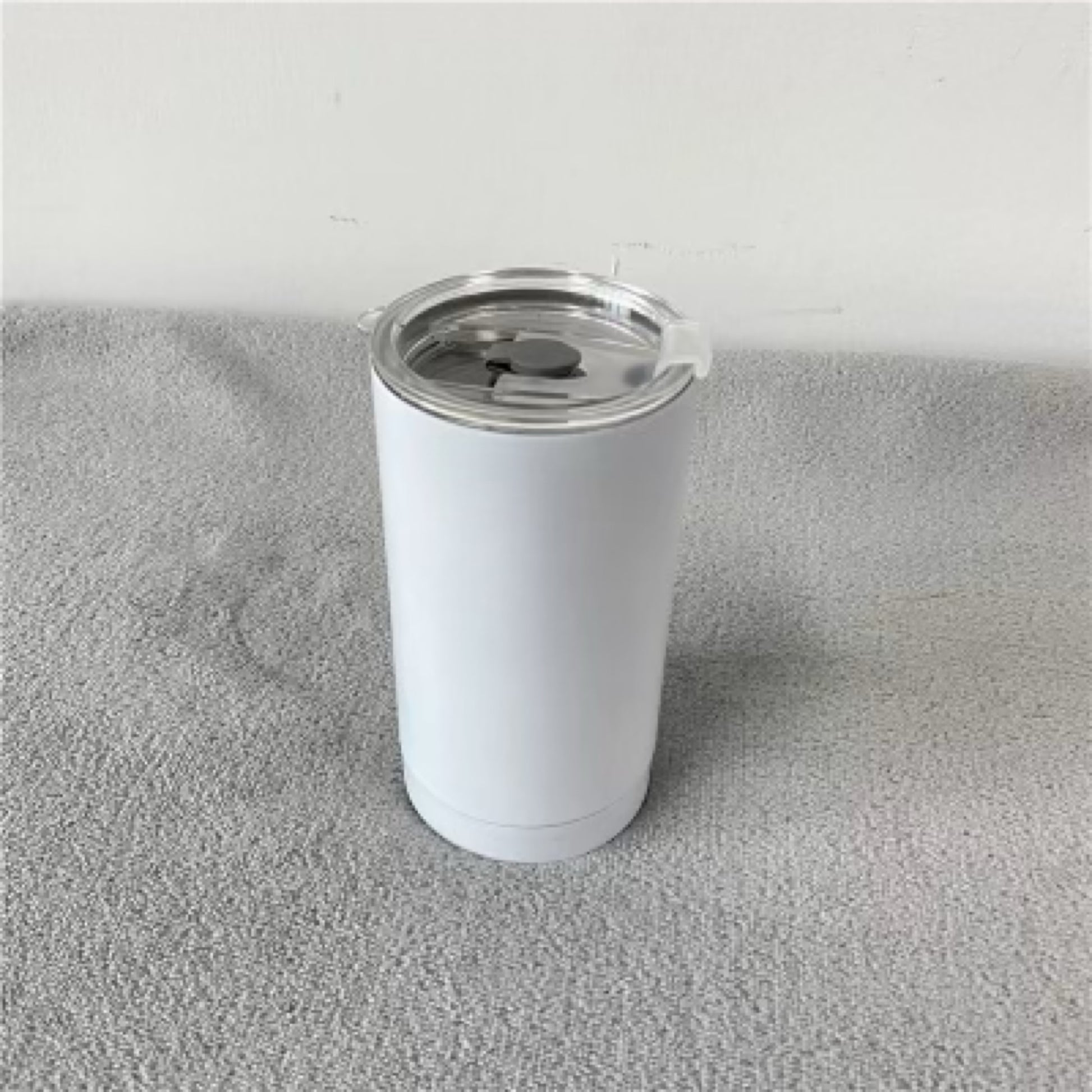12 oz Sublimation Blank Tumbler Sippy Cup White with Dual Lids- Handle Lid  & Sliding Lid