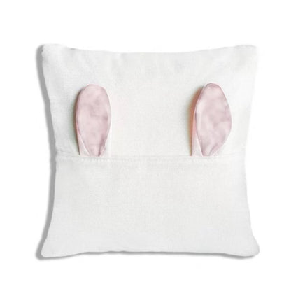 Bunny Pocket Pillow Cover Sublimation Blanks, Easter Bunny Pillow cover blanks, Sublimation Linen Cushion Cover - Carolina Blanks  And More LLC