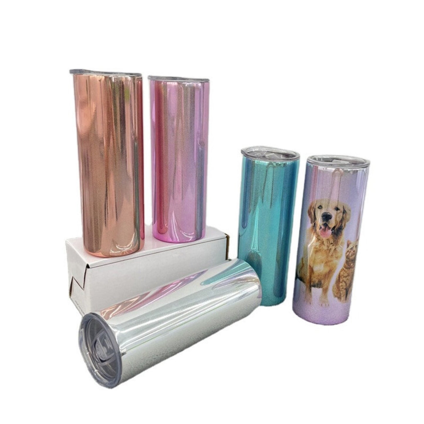 Mirror Holographic Glitter 20oz Straight Tumblers - Carolina Blanks  And More LLC